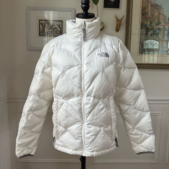 The North Face Women’s 550 Goose Down Fill Puffer Coat Full Zip White M